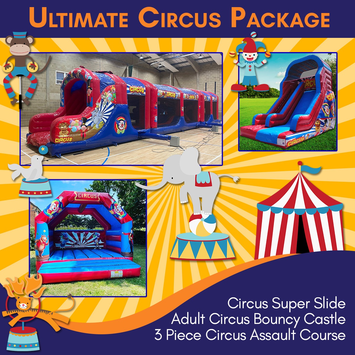 Circus Themed Hire - Inflatable, Bouncy Castle, Entertainment, Event ...